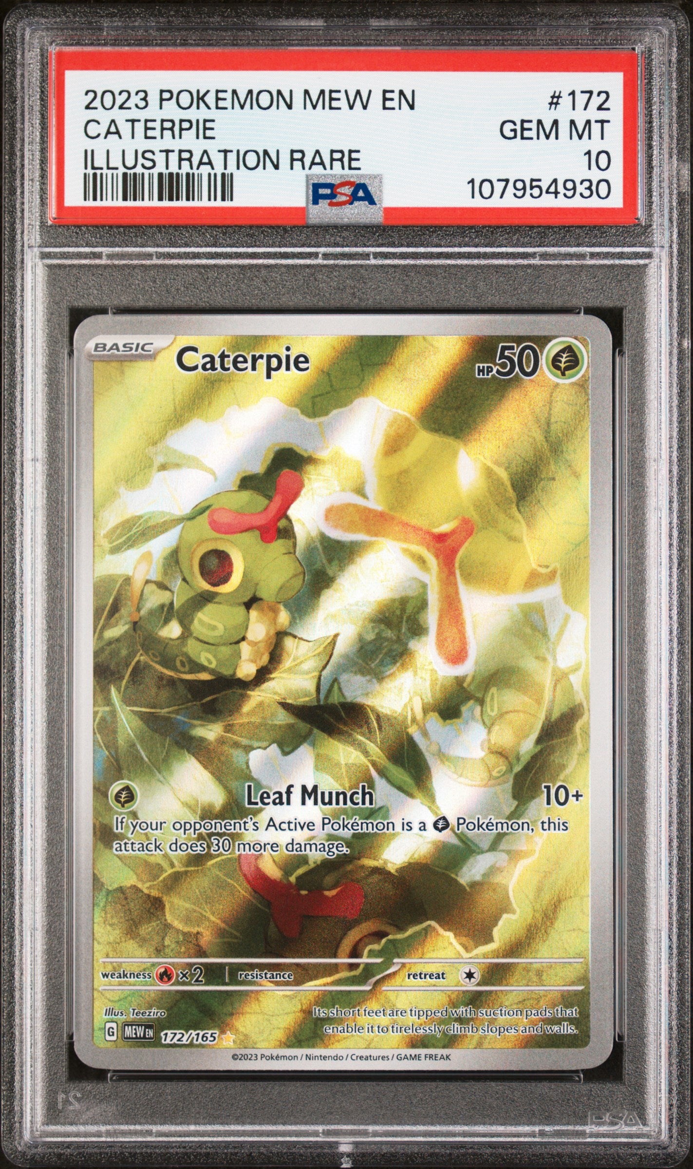 2023 POKEMON MEW EN-151 172 CATERPIE ILLUSTRATION RARE - PSA 10 #107954930