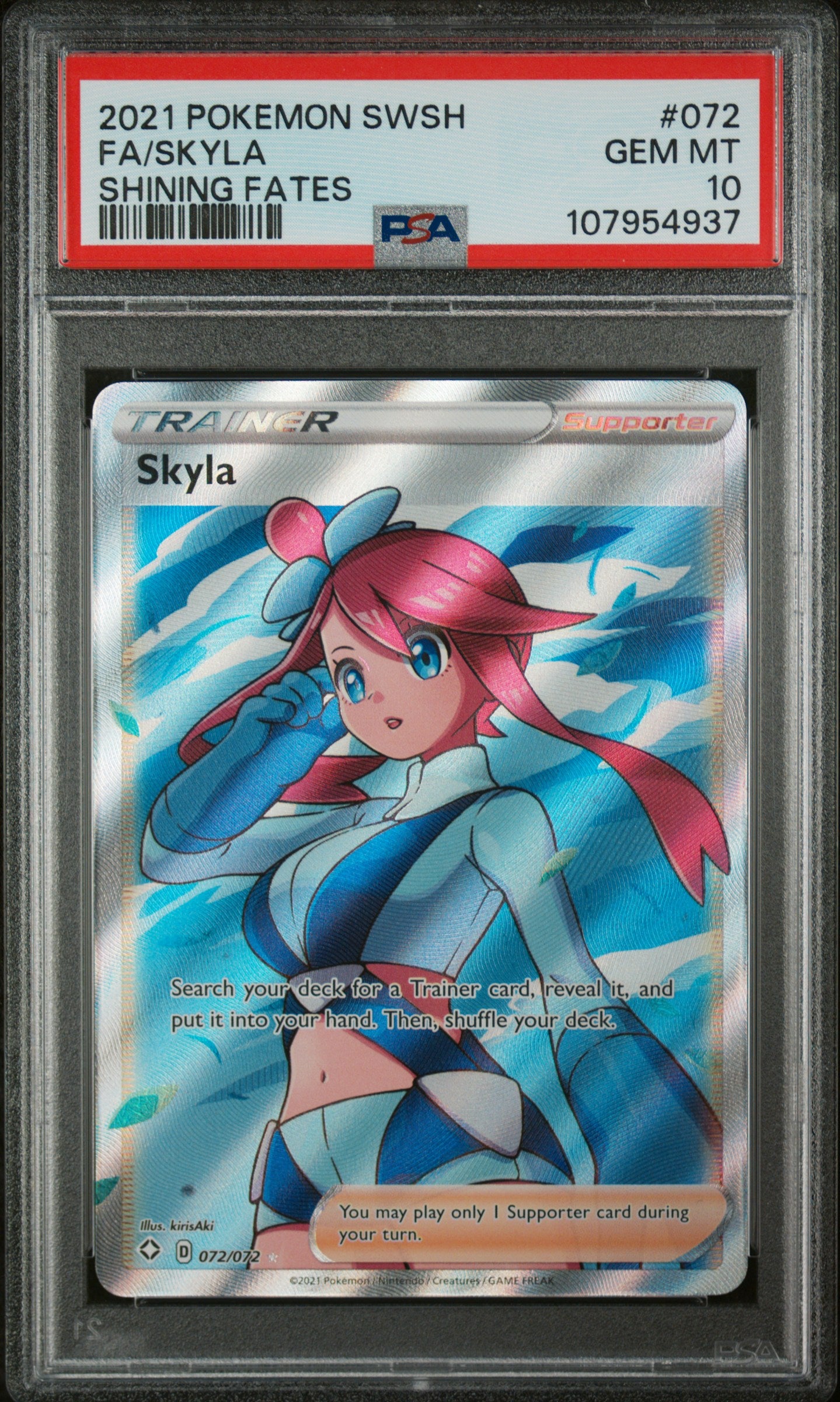 2021 POKEMON SWORD & SHIELD SHINING FATES 072 FULL ART/SKYLA - PSA 10 #107954937